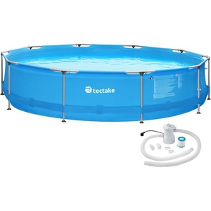 GmbH Swimming Pool rund mit Stahlrahmen und Filterpumpe Ø 360 x 76 cm - blau 402896