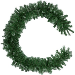 GmbH Weihnachtsgirlande naturgetreu mit weißen Spitzen 2,7m - grün 403317