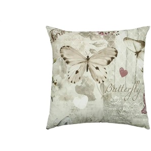 GO-DE Zierkissen Dana - beige - Materialmix - 38 cm | Möbel Kraft