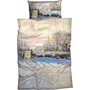 Goebel Bettwäsche Elster, Satin, 2 teilig, winterlich, außergewöhnlich