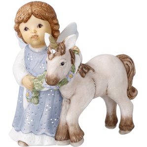 Engelfigur GOEBEL Schutzengel, Weihnachtsdeko Dekofiguren Gr. B/H: 5,5 cm x 8 cm, bunt Engelfiguren Nina & Marco, Porzellan, Engel - Fabelhafter Begleiter