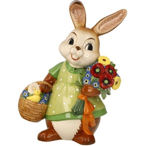 Goebel Osterhase Ein Blumengruß (1 St), Sammelfigur, Hasenmädchen mit Korb und Blumenstrauß