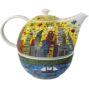 Goebel Teekanne Rizzi, mit Stövchen, Pop Art, James Rizzi - My New York City Sunset