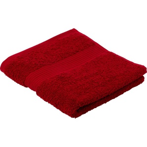 Handtuch GÖZZE New York Handtücher Gr. B/L: 50 cm x 100 cm (2 St.), rot (bordeaux) Handtücher im Set, moderne Uni-Farben, mit strukturierter Borte, reine Baumwolle
