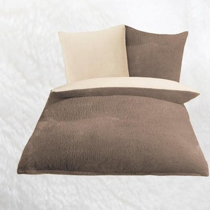 Gözze Wendebettwäsche Superflausch in Gr. 135x200 oder 155x220 cm, Microfaser, 2 teilig, Fleece kuschelig warm im Winter, Bettwäsche mit Wendeoptik