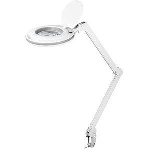 GOOBAY LED-Klemm-Lupenleuchte, 9 W, 730 lm, Kristallglas, dimmbar, weiß 60362