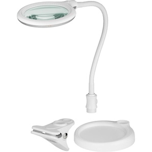 GOOBAY LED Stand-/Klemm-Lupenleuchte, 6W, 480lm, 1,75x Vergrößerung, weiß 60359