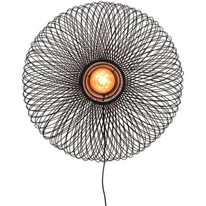 Good & Mojo Wandleuchte Cango , Schwarz , Naturmaterialien , rund,rund , 38 cm , Lampen & Leuchten, Innenbeleuchtung, Spots & Strahler, Wandstrahler