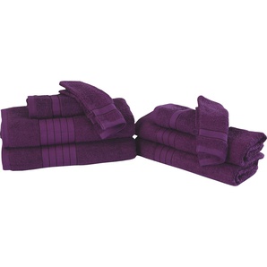 Handtuch Set GOOD MORNING Uni Handtuch-Sets Gr. 8 tlg., rot (bordeaux) Handtuch-Sets mit Webrand