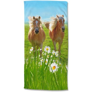 Good Morning Strandtuch HORSES 75x150 cm Mehrfarbig