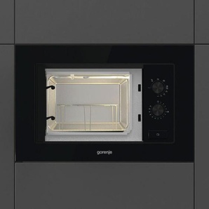 Gorenje Einbaumikrowelle, Schwarz, Metall, Glas, 59.5x38.2x32 cm, Garraumbeleuchtung, Grillfunktion, elektronisches Bedienfeld, Auftaufunktion, digitaler Timer, Automatik-Kochprogramme, Signalton, Küchen, Küchenelektrogeräte, Mikrowellen