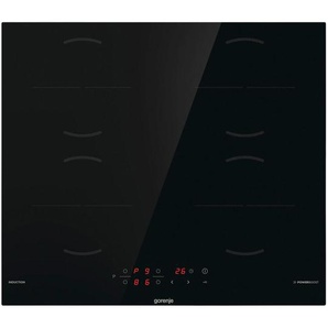 Gorenje Induktionskochfeld, Schwarz, Glas, 59x60x52 cm, Kindersicherung, Betriebskontrollleuchte, Restwärmeanzeige je Kochzone, Flächenbündiger