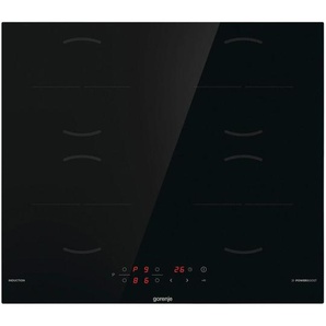 Gorenje Induktionskochfeld, Schwarz, Glas, 59x60x52 cm, Kindersicherung, Betriebskontrollleuchte, Restwärmeanzeige je Kochzone, Flächenbündiger