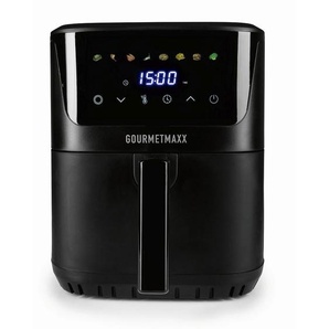 Gourmetmaxx HEIßLUFTFRITTEUSE GOURMETmaxx, Schwarz, Metall, Kunststoff, 6,5 L, 28.6x33.5x39 cm, CE, antihaftbeschichteter Innenbehälter, Temperaturanzeige, Betriebsanzeige, Timer, Heißlufttechnologie, Kontrollleuchte, Touchscreen, Küchengeräte,