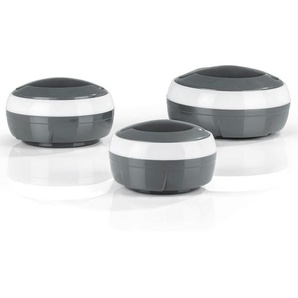 Gourmetmaxx Thermoschüssel GOURMETmaxx, Grau, Weiß, Metall, Kunststoff, Uni, 1,3 L, 11.2 cm, Lfgb, doppelwandig, Tragegriff, lebensmittelecht, abnehmbarer Deckel, Schraubverschluss, hält warm, kalt, transportabel, Essen & Trinken, Geschirr, Schalen &