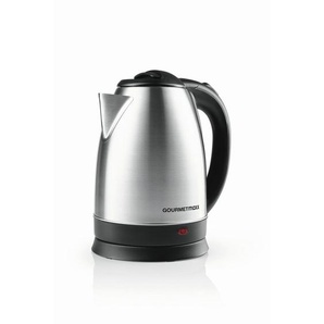 Gourmetmaxx Wasserkocher GOURMETmaxx, Schwarz, Edelstahl, Metall, Kunststoff, 1,8 L, 16.5x21.5x24.5 cm, kabellos, automatische Abschaltung, 360°-Sockel, Anti-Rutsch-Füße, Küchengeräte, Wasserkocher