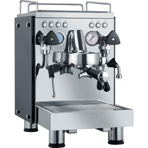 GRAEF Siebträgermaschine Espressomaschine contessa Kaffeemaschinen Gr. 2 Tasse(n), silberfarben (edelstahl hochglanz, schwarze seitenteile aus glas) Kaffeemaschinen