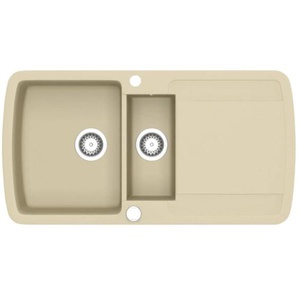 Granitspüle Doppelbecken Beige Vidaxl