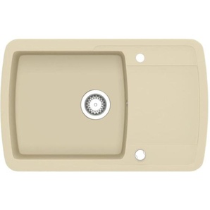 Granitspüle Einzelbecken Beige Vidaxl