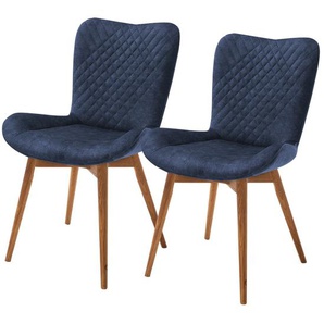 Gray & Jones 2er Set Esszimmerstuhl  mit Diamant-Steppung Tierra Fuego Two ¦ blau ¦ Maße (cm): B: 58 H: 88 T: 67.0