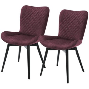 Gray & Jones 2er Set Esszimmerstuhl mit Diamant-Steppung Tierra Fuego Two ¦ rot ¦ Maße (cm): B: 58 H: 88 T: 67.0