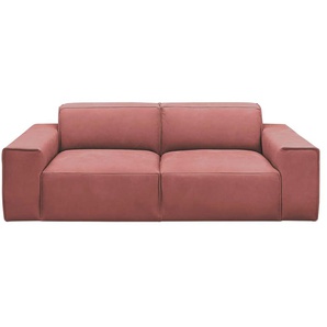 Gray & Jones Einzelsofa im Trendstoff Baltic Breeze ¦ rot ¦ Maße (cm): B: 216 H: 71 T: 101.0
