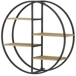 Gray & Jones Wandregal rund Black Coast One ¦ holzfarben ¦ Maße (cm): T: 30.0  Ø: 100