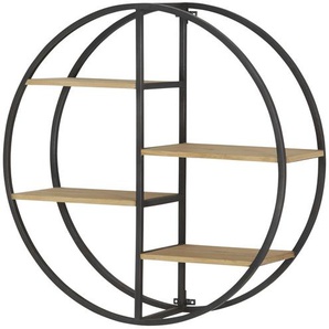 Gray & Jones Wandregal  rund Black Coast One ¦ holzfarben ¦ Maße (cm): T: 30.0  Ø: 100