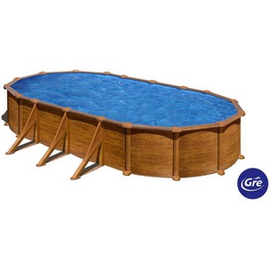 Gre Pool-Set, Braun, Metall, 375x132x730 cm, Freizeit, Pools und Wasserspaß, Pools, Aufstellpools