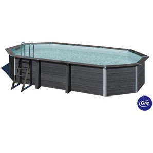 Gre Pool-Set 2024, Grau, Holzwerkstoff, 386x124x664 cm, Freizeit, Pools und Wasserspaß, Pools, Aufstellpools
