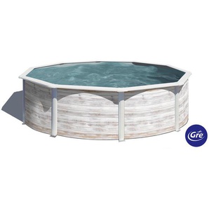 Gre Pool-Set, Weiß, Metall, 350x120 cm, Freizeit, Pools und Wasserspaß, Pools, Aufstellpools