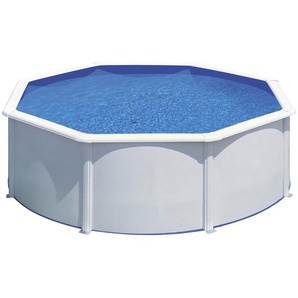 Gre Pool-Set, Weiß, Metall, 350x120 cm, Freizeit, Pools und Wasserspaß, Aufstellpools, Aufstellpools