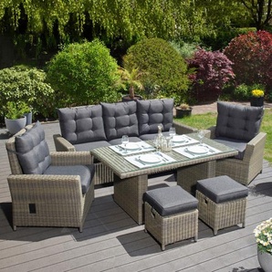 Green Spirit Asti Dininglounge, Polyrattan, braun, für 7 Personen GS-107078