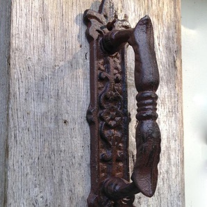 Griff für Gartentür oder Stalltür, Türgriff Lilie aus Gusseisen
