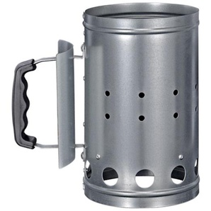 GAUMENKICK Grill Kohleanzünder aus Metall, silber