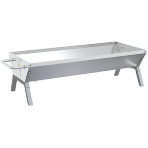 vidaXL Grill Silbern 118x42x30,5 cm Edelstahl