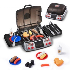 Grill-Spielzeugset für Kinder mit Rauchgeräuschen und Licht, Spielzeug-Lebensmittel und Küchenzubehör, interaktives Grill- und Camping-Koch- und Grillspielset für Kleinkinder, Geburtstagsgeschenk für 2- bis 6-jährige Mädchen und Jungen SKLWJZHSLTMSW847MV9