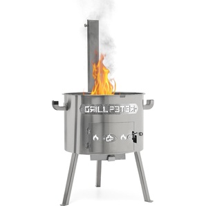 Grillpeter Utschak Timur Edelstahl 2 mm mit Abzugsrohr Feuerofen Ø40cm für Kazan 10-16 Liter 8001719
