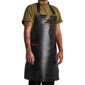 Grillschürze Leder schwarz
