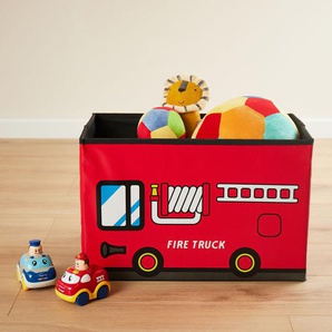 Große Spielzeug- und Staubox sowie Sitzbank fürs Kinderzimmer, Feuerwehr, 60 x 30 x 35 cm, von Bieco