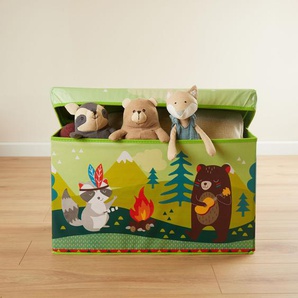 Große Spielzeug- und Staubox sowie Sitzbank fürs Kinderzimmer, Waldtiere, 60 x 30 x 35 cm, von Bieco