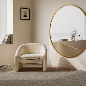 Großer Wandspiegel rund - Metall - 150 cm - Goldfarben - RONDIA