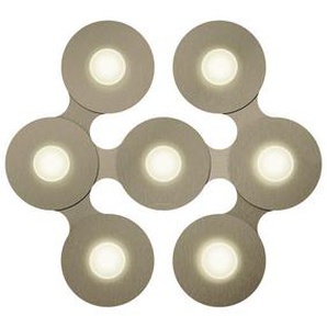 Grossmann Led-Deckenleuchte Disc , Braun, Gold , Metall , rund,rund , F , 52.2x6.6 cm , Grüner Punkt, RoHS, Made in Germany , Lampen & Leuchten, Innenbeleuchtung, Deckenleuchten