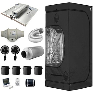 Growbox Komplettset 120x120x200 cm, 320W LED, für 4 Pflanzen - Classic XL - Growzelt, Growschrank, indoor 120x120 Grow Box Komplett Set - Green Spirit