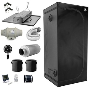 Growbox Komplettset 80x80x180 cm, 150W LED, für 2 Pflanzen - Classic M- Growzelt, Growschrank, indoor 80x80 Grow Box Komplett Set - Green Spirit