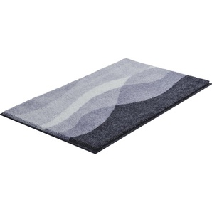 Grund Badematte Hills, Höhe 20 mm, rutschhemmend beschichtet, fußbodenheizungsgeeignet, Polyacryl, rechteckig, Badematte im Wellen-Design, mehrfarbiges Muster