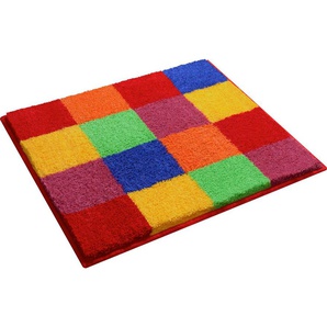 Grund Badematte Mosaik, Höhe 20 mm, rutschhemmend beschichtet, fußbodenheizungsgeeignet, Kunstfaser, rechteckig, angenehm weich, auch als 3 teiliges Set erhältlich, Made in Europe