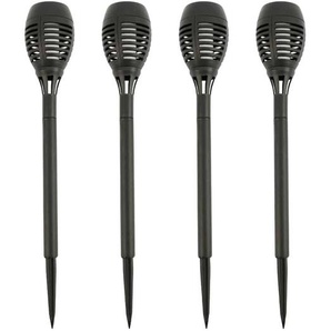GRUNDIG Solar-Gartenleuchte 12 LEDs, 480 mm, mit Flammeneffekt, 4 Stück