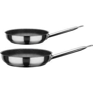 GSW Pfannen-Set Le Chef PROFILE, Edelstahl 18/8 (Set, 2-tlg., je 1 Bratpfanne Ø 24/28 cm, H: 6 cm), Induktion