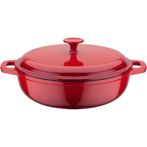 GSW Schmortopf Red Shadow, Gusseisen, Dunstzapfen im Deckel zum Garen im eigenen Saft, Induktion, Ø 30 cm